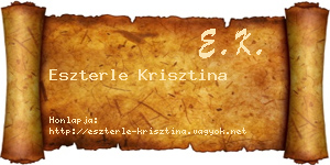 Eszterle Krisztina névjegykártya